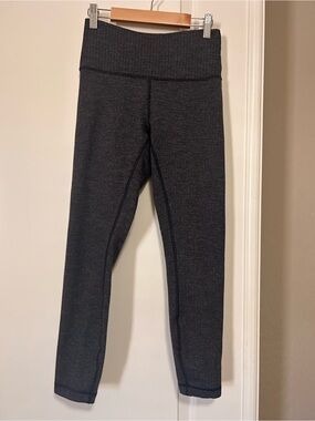 🍋🖤Lululemon Wunder Under HR 25” Herringbone 7/8 Leggings🖤🍋